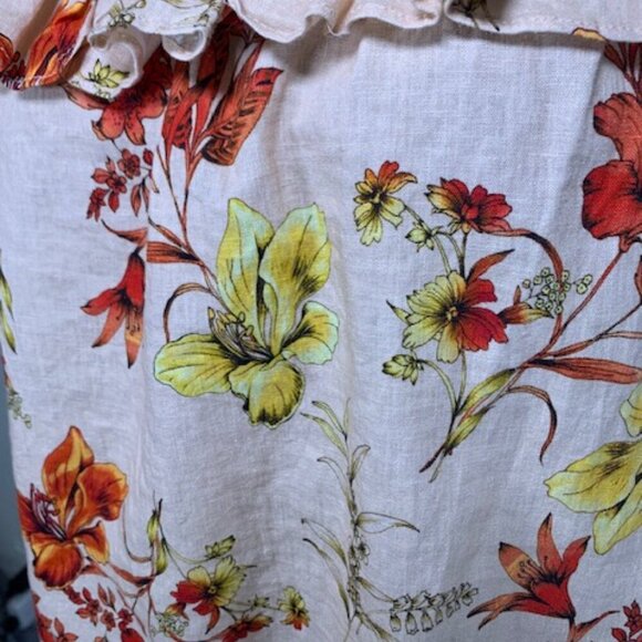 Evereve Floral Ruffle Tank Top - Cream, Red, Yellow - Picture 4 of 5